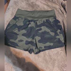 all In Motion Olive Green Camo Drawstring Athletic Shorts